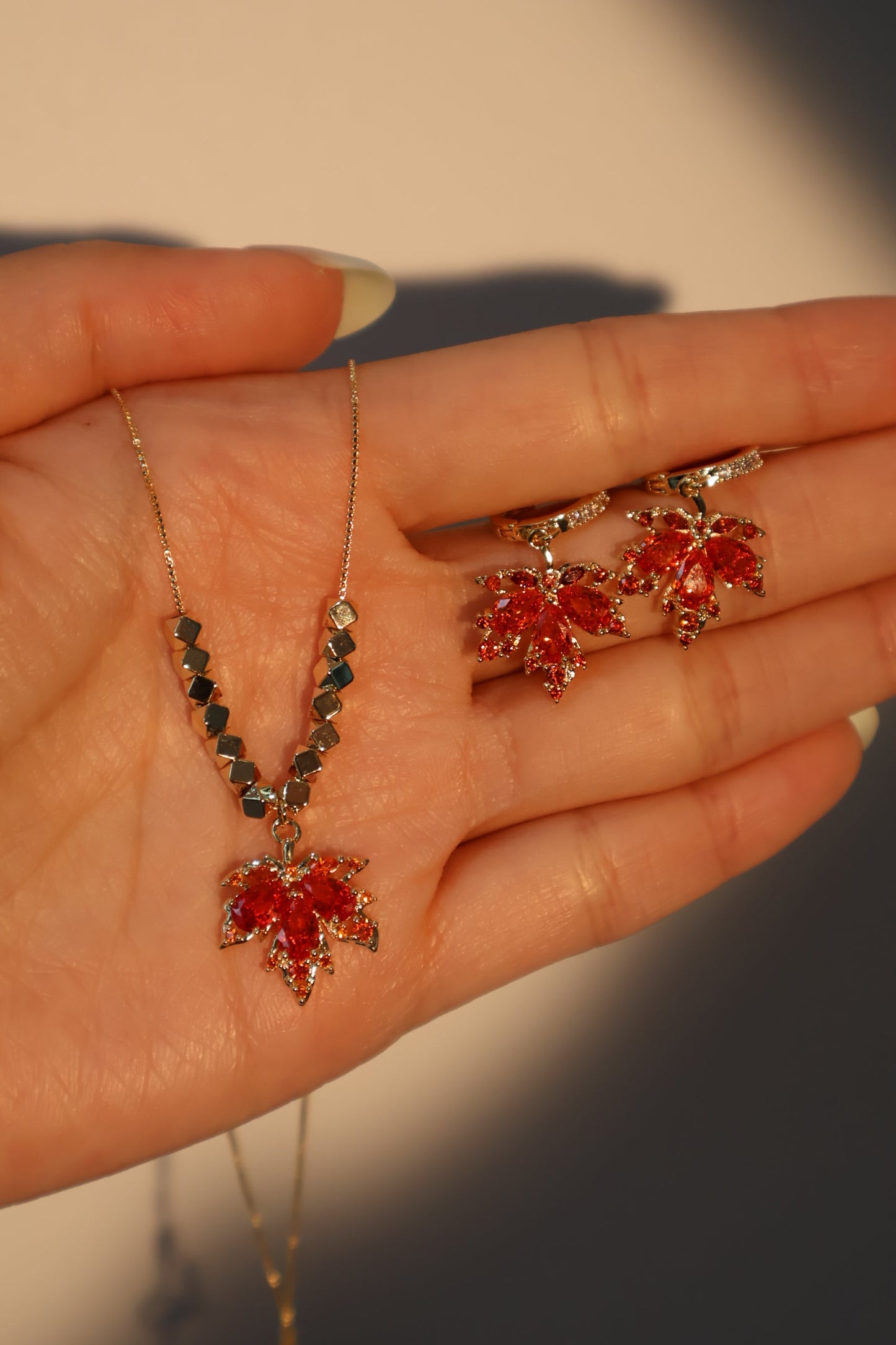 18K Real Gold Plated Maple Leaves Earrings