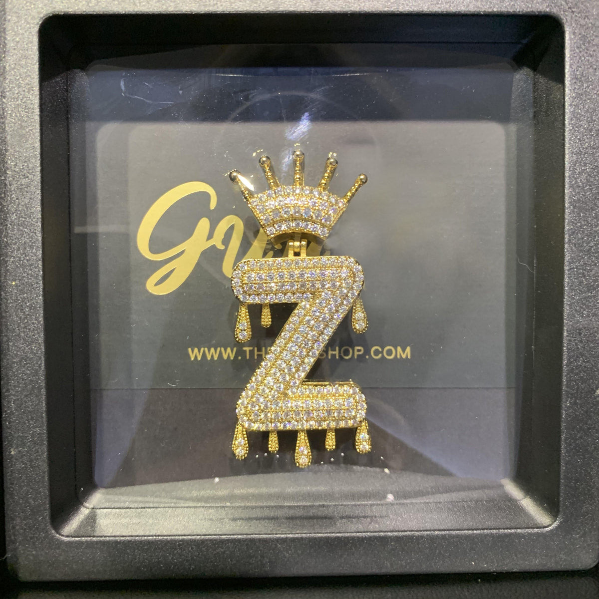 22mm Iced Micro-inlay Zircon Crown Letter Hip Hop Pendant # Rapper Chain