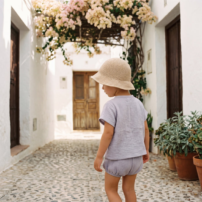 Boys "Emerson" Soft Lightweight Top & Jam Pants — view 2 — handcrafted in Spain — AGÜ Baby
