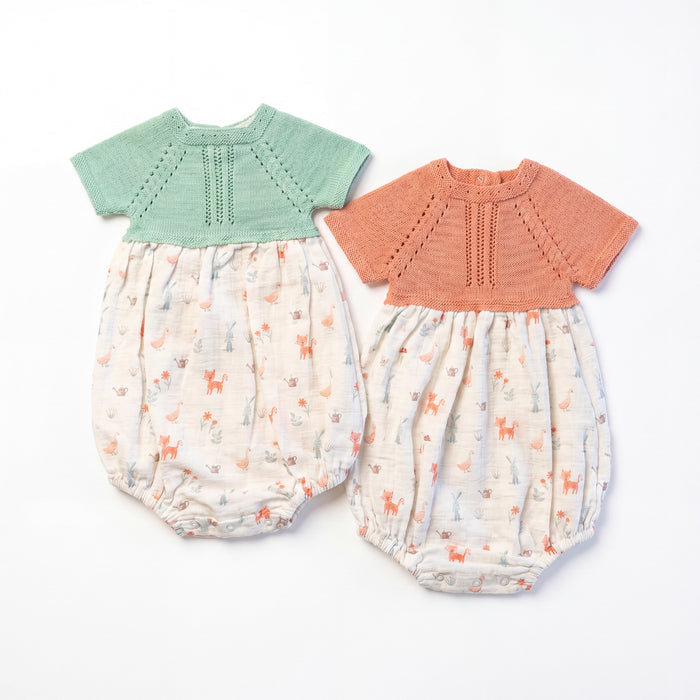 Girls Coral Printed Romper β AGΓ Baby Spanish baby clothes