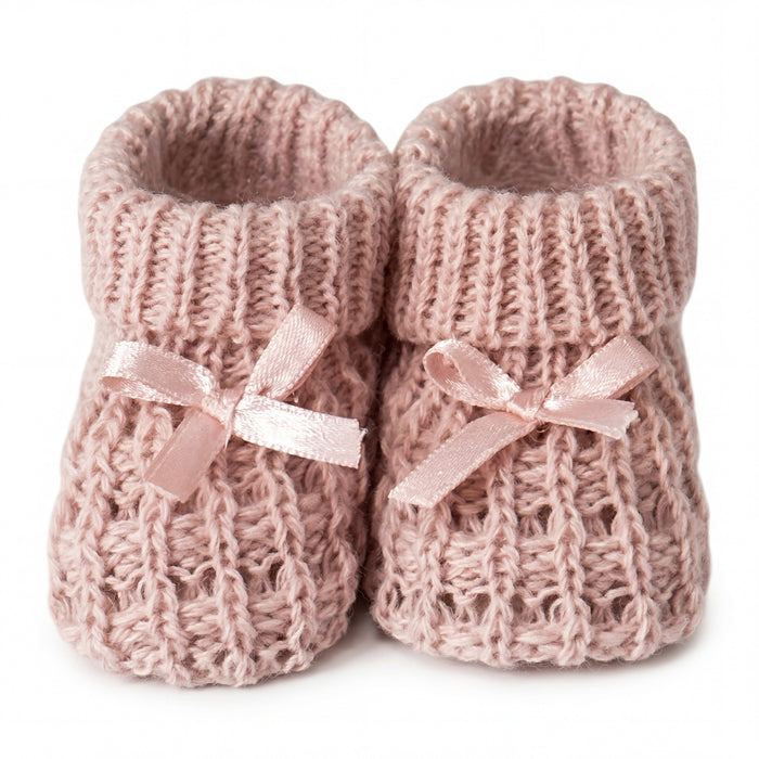 Girls Shoes Knitted with Ribbon Bow 2 - One Size — view 5 — handcrafted in Spain — AGÜ Baby