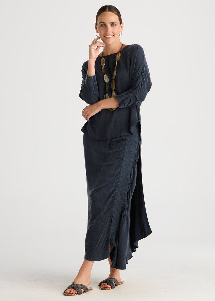 Ld + Co - Shirred Angle Skirt - Dusk