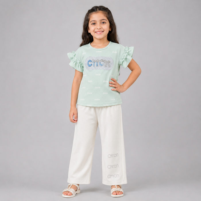 Mint Charm Girls Capri Casual Set