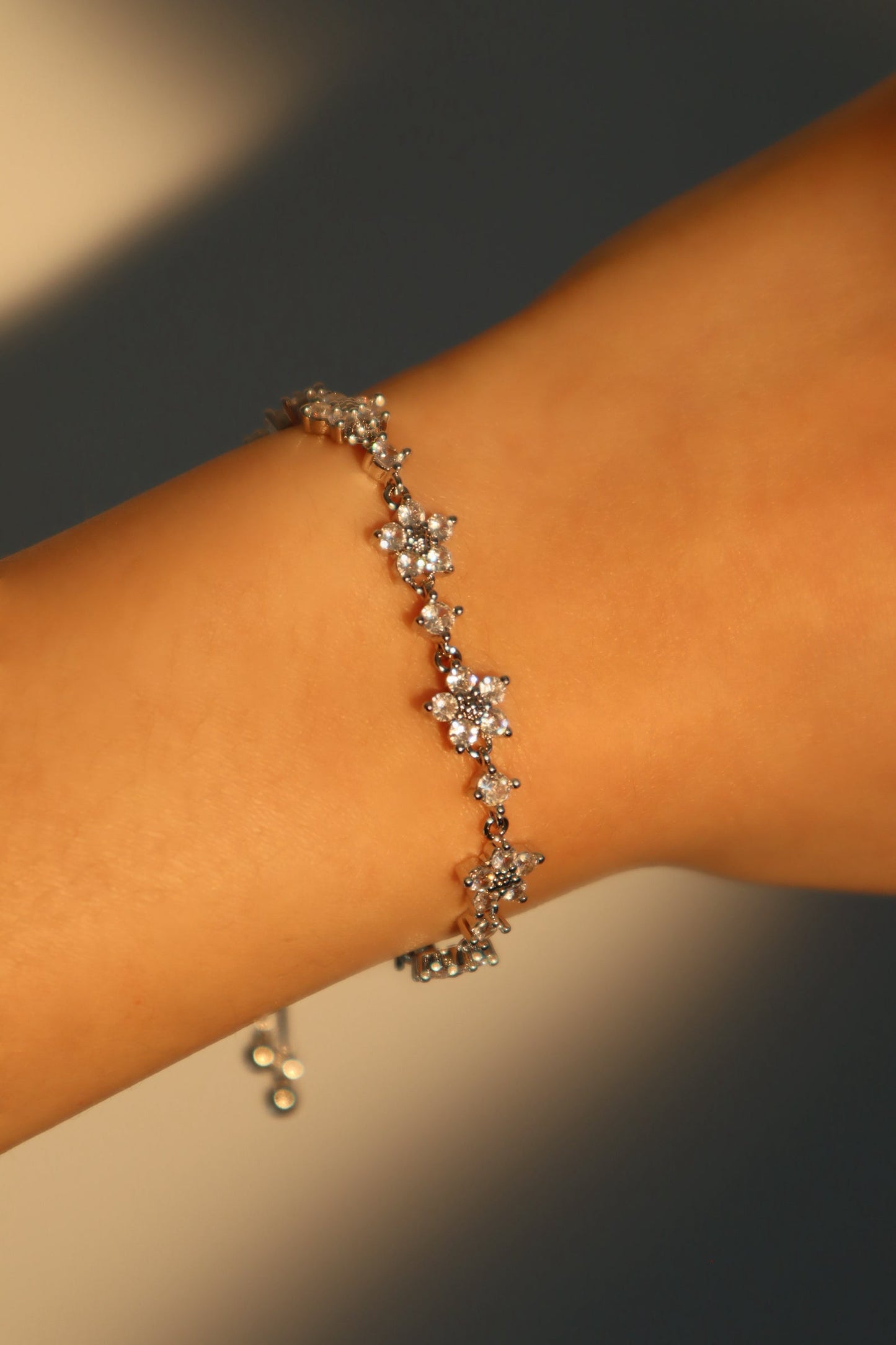 Palladium White Gold Plated Starlight Bloom Bracelet