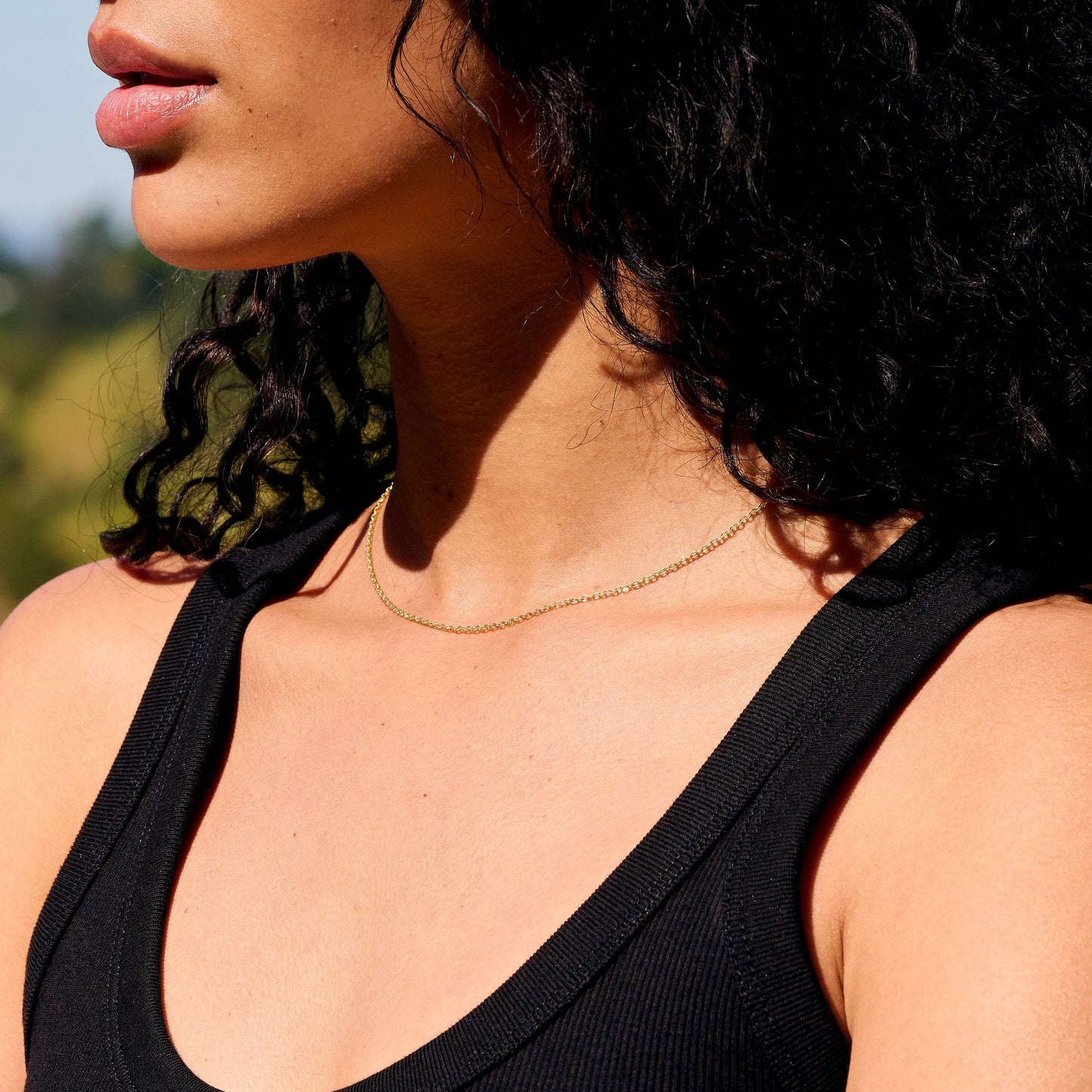 Cable Chain Necklace in Yellow Gold