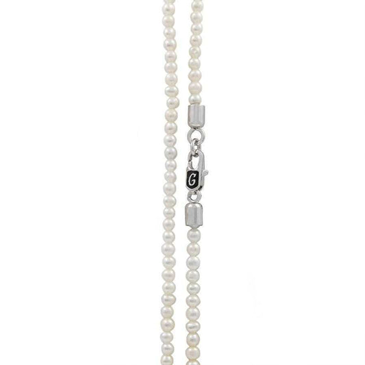 14" 3mm White Pearl Necklace