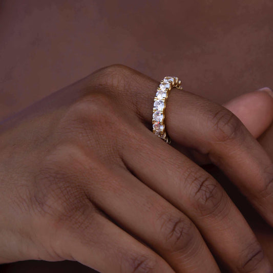 14k Solid Gold 4mm Single Layer Diamond Band Ring-VS Diamonds