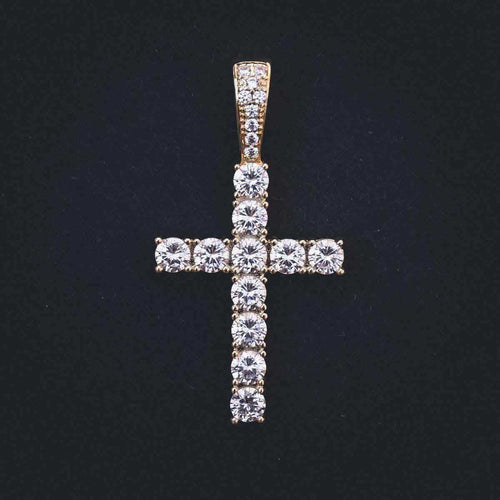 18k Vermeil Diamond Cross