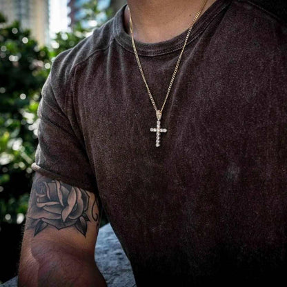 18k Vermeil Diamond Cross