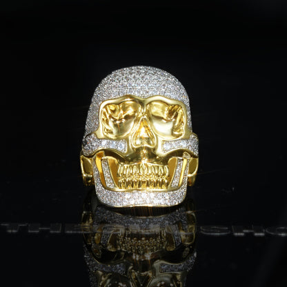 18K Gold-Plated Micro-inlay CZ Human Skeleton Ring