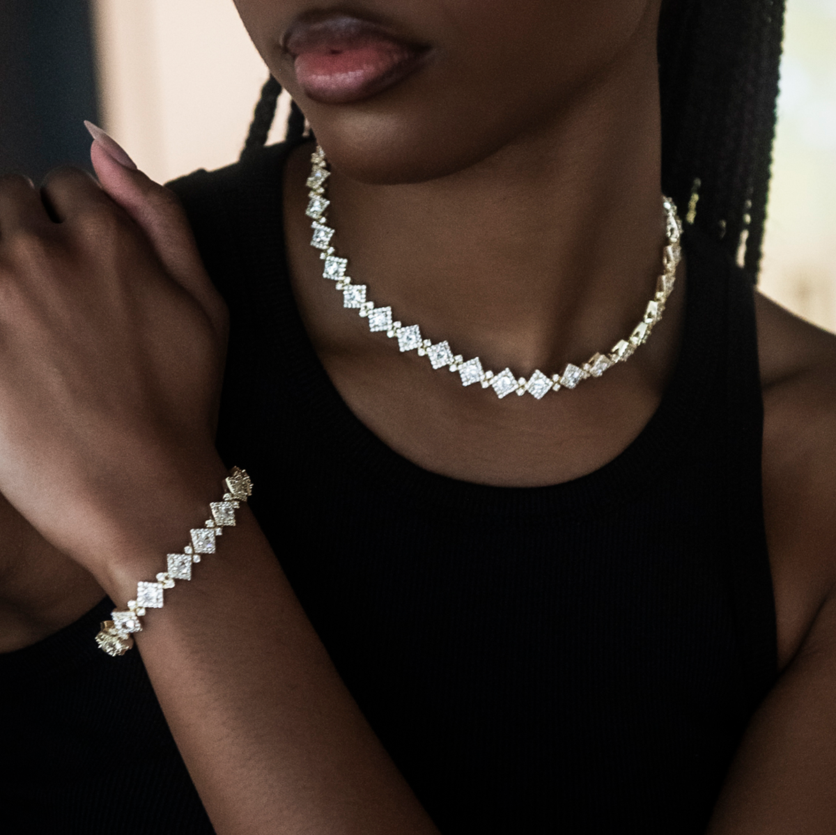 Cloister Link Necklace in White Gold