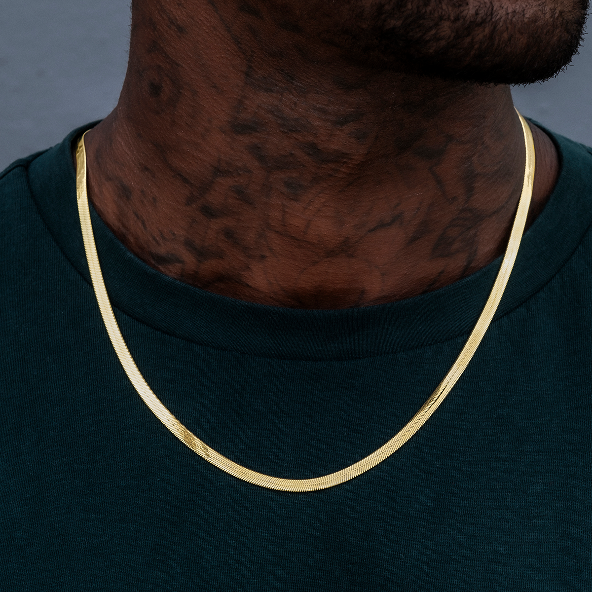 4mm + 6mm Herringbone Chain Bundle in Yellow Gold
