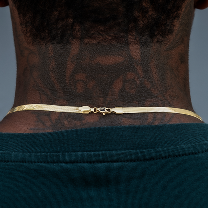 4mm + 6mm Herringbone Chain Bundle in Yellow Gold