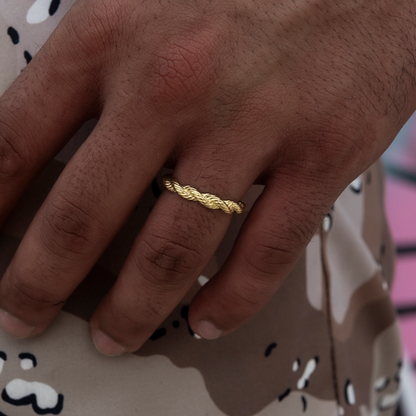 4MM Rope Ring in Yellow Gold