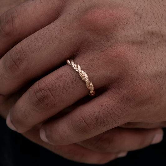 4MM Rope Ring in Rose Gold