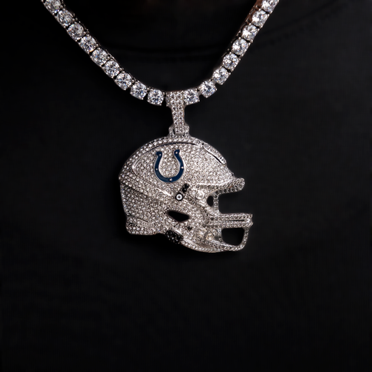 2025 Indianapolis Colts Team Helmet Pendant - White Gold