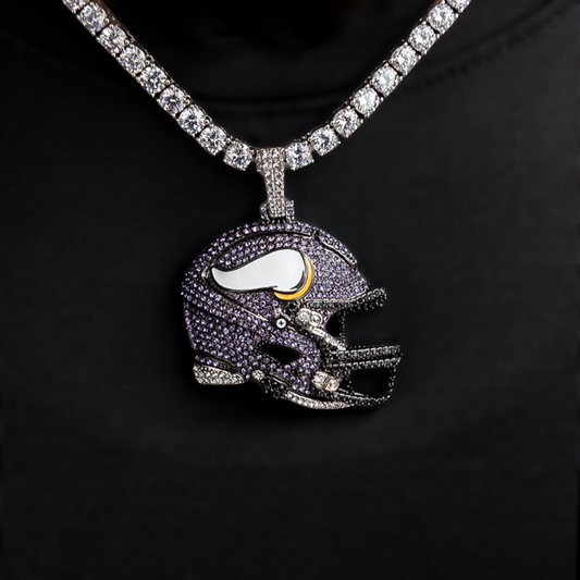 2025 Minnesota Vikings Team Helmet Pendant - White Gold