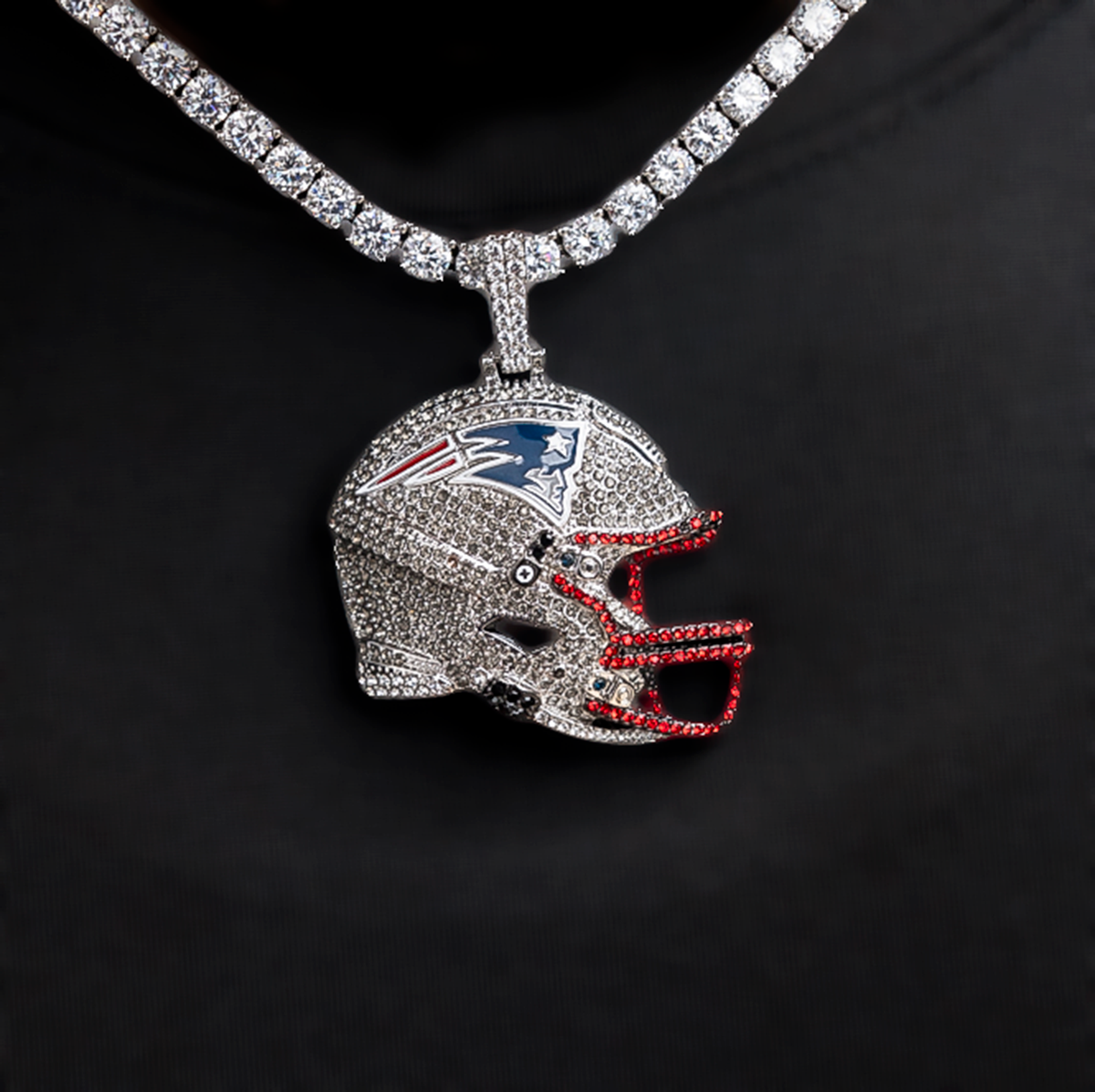2025 New England Patriots Team Helmet Pendant - White Gold