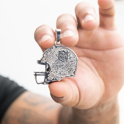2025 Denver Broncos Team Helmet Pendant - White Gold