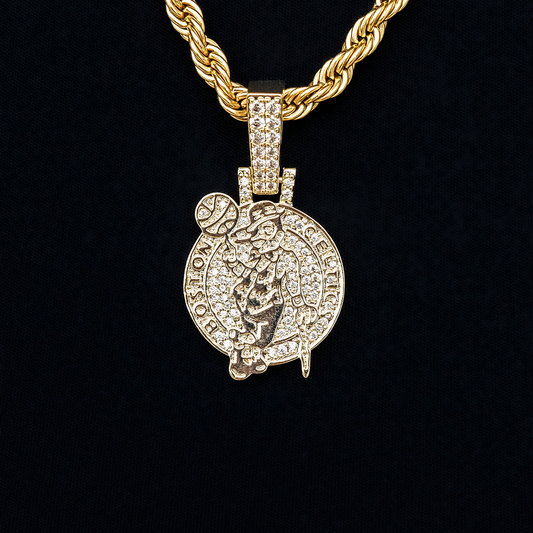 Boston Celtics Official NBA Primary Micro Logo Pendant in Yellow Gold