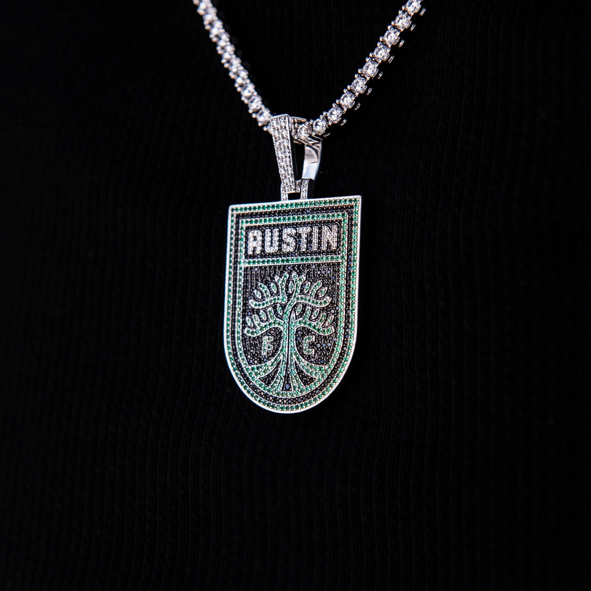 Austin FC Official MLS Logo Pendant in White Gold