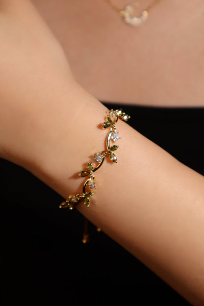 14K Real Gold Plated Verdant Vines Bracelet