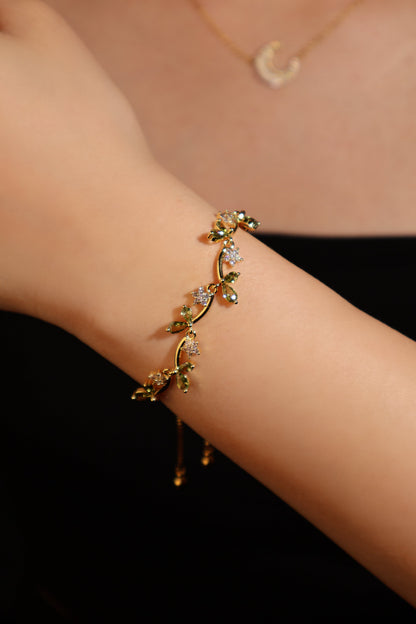 14K Real Gold Plated Verdant Vines Bracelet