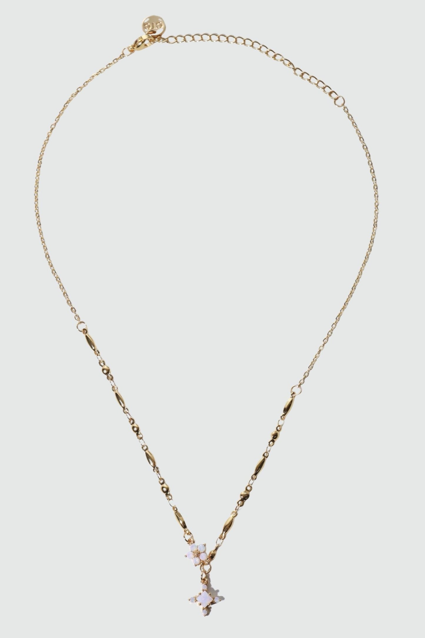 18K Real Gold Plated Opal Starlight Cross Necklace