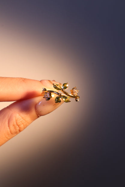14K Real Gold Plated Verdant Vines Ring