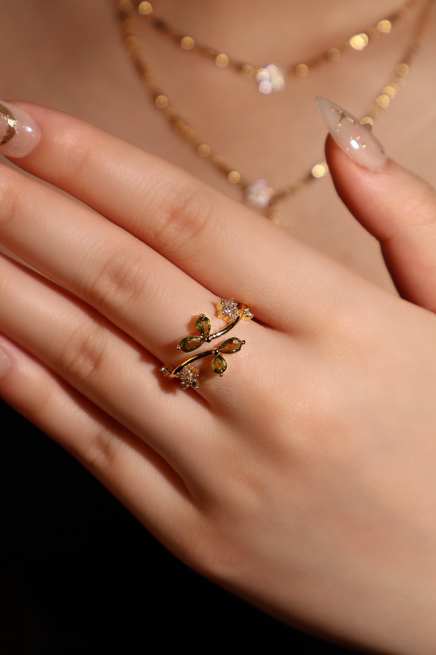 14K Real Gold Plated Verdant Vines Ring