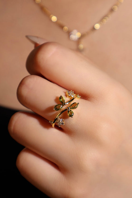 14K Real Gold Plated Verdant Vines Ring