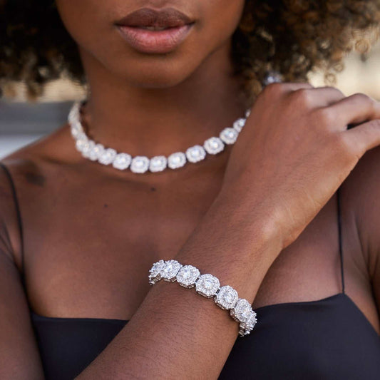 Clustered Tennis Necklace + Bracelet Bundle- 12mm