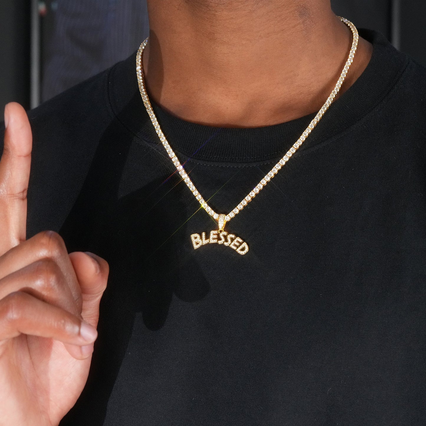 18K Gold-Plated CZ Letter Pendant