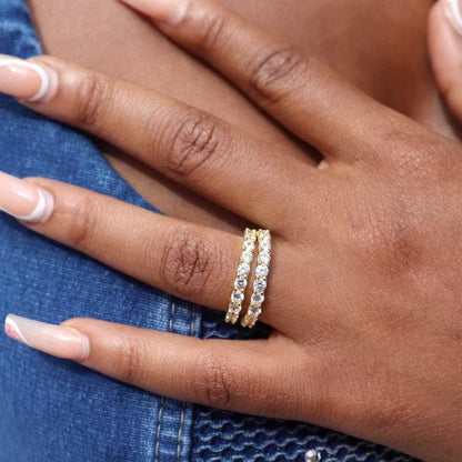 2mm Eternity Band Ring in Yellow Gold Vermeil