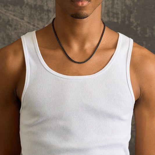 Black Diamond Tennis Chain in Black - 3mm