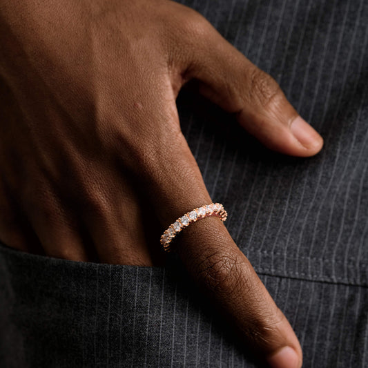 3mm Eternity Band Ring in Rose Gold Vermeil