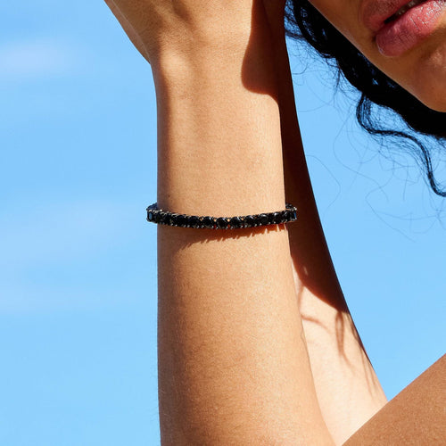 Black Diamond Tennis Chain Bracelet in Black - 5mm