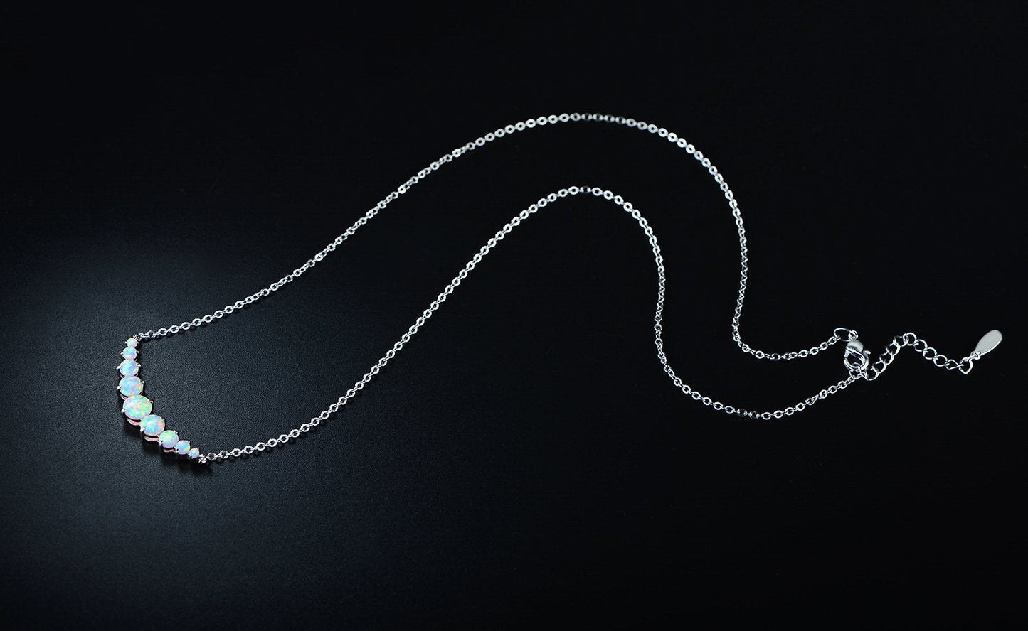 18K Gold Plated Graduated Opal Necklace