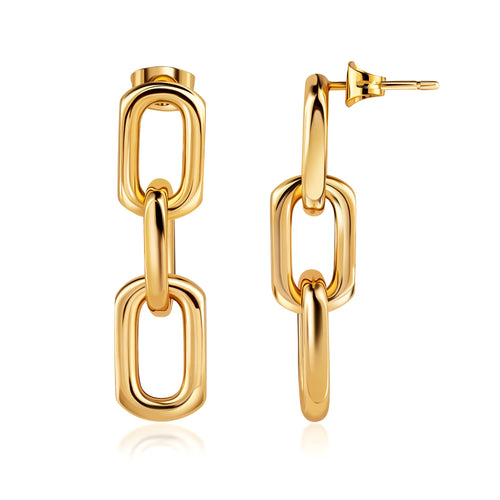 18K Gold Plated Chained Earrings