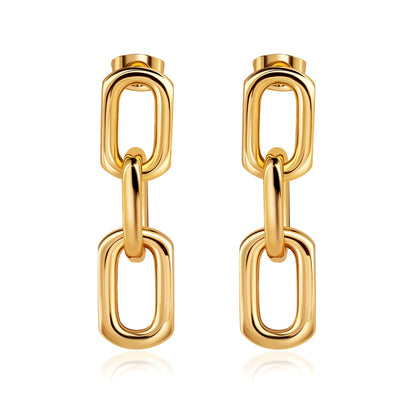 18K Gold Plated Chained Earrings