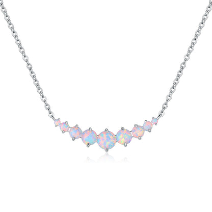 18K Gold Plated Graduated Opal Necklace