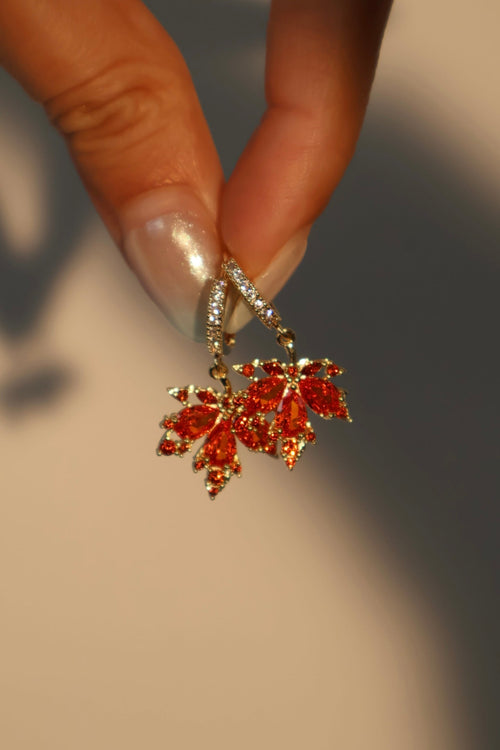 18K Real Gold Plated Maple Leaves Earrings