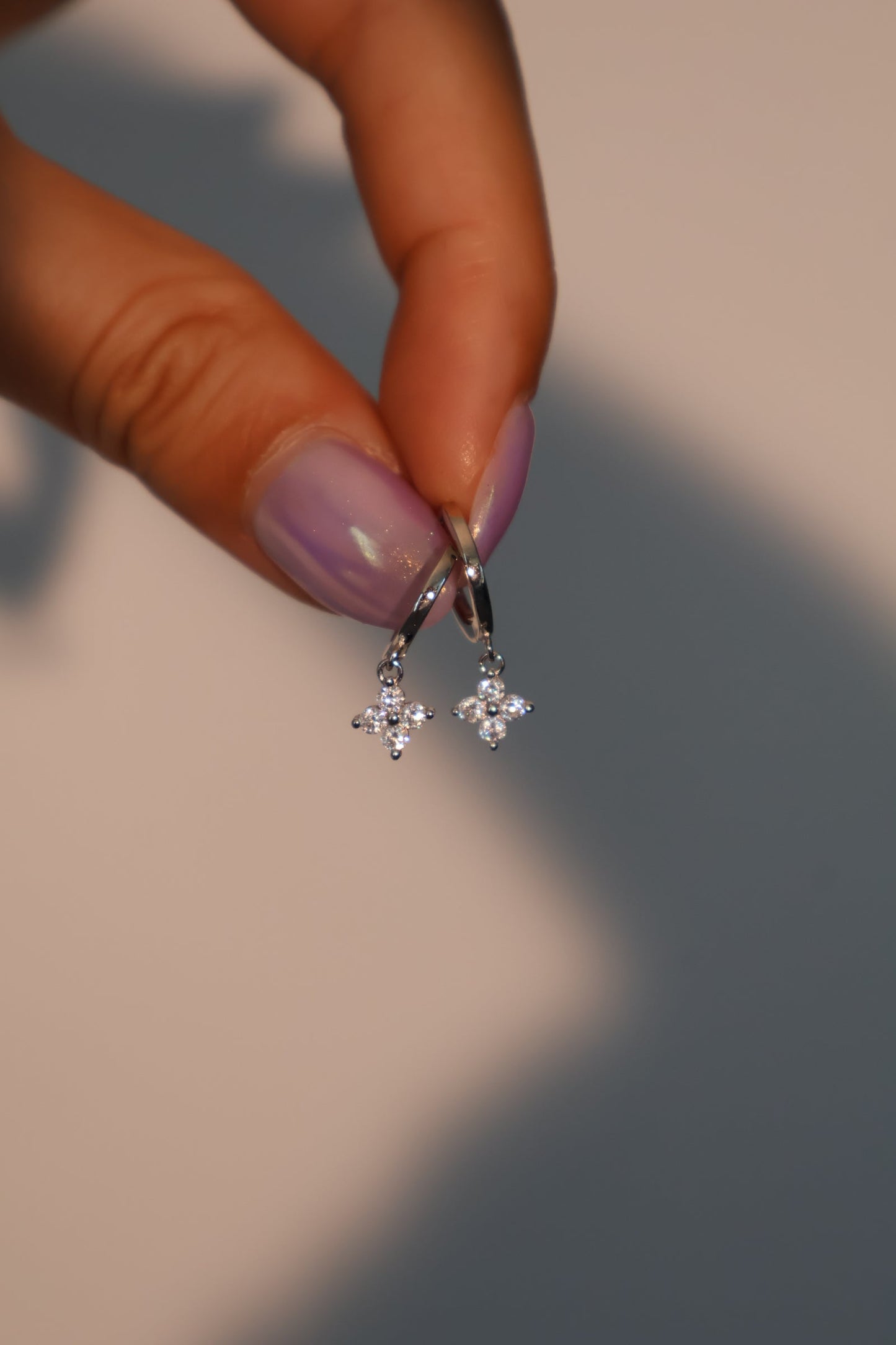 925 Sterling Silver Starlight Petal Hoop Earrings