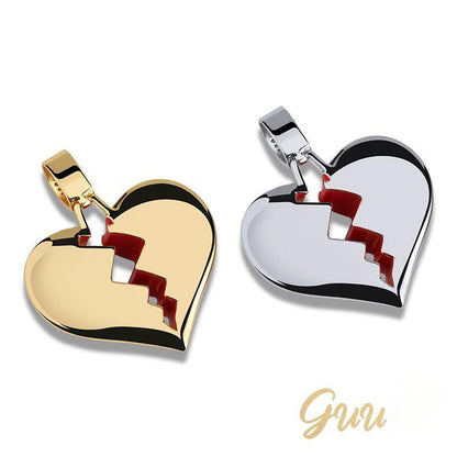 18K Gold-Plated Solid Micro-inlay AAA CZ Heartbreak Necklace