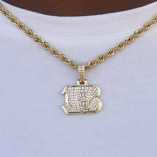 Cincinnati Bengals Official NFL Micro Logo Pendant - Yellow Gold