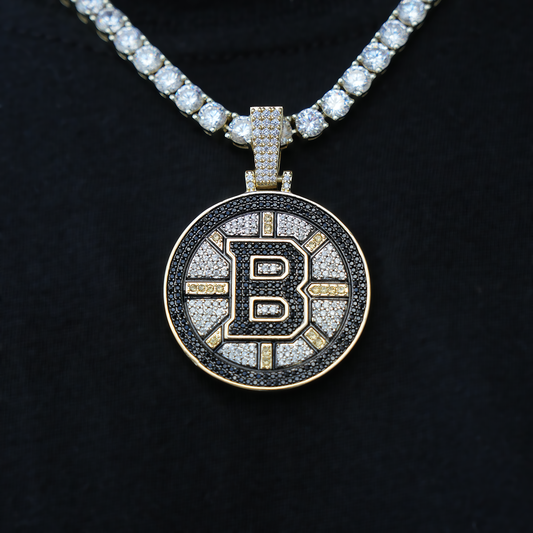 Boston Bruins Official NHL Logo Pendant in Yellow Gold