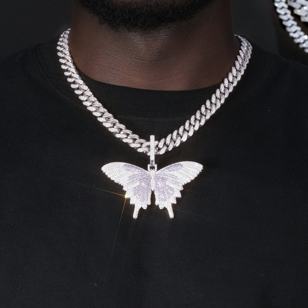 18K Gold-Plated Micro-inlay AAA CZ Butterfly Pendant Necklace