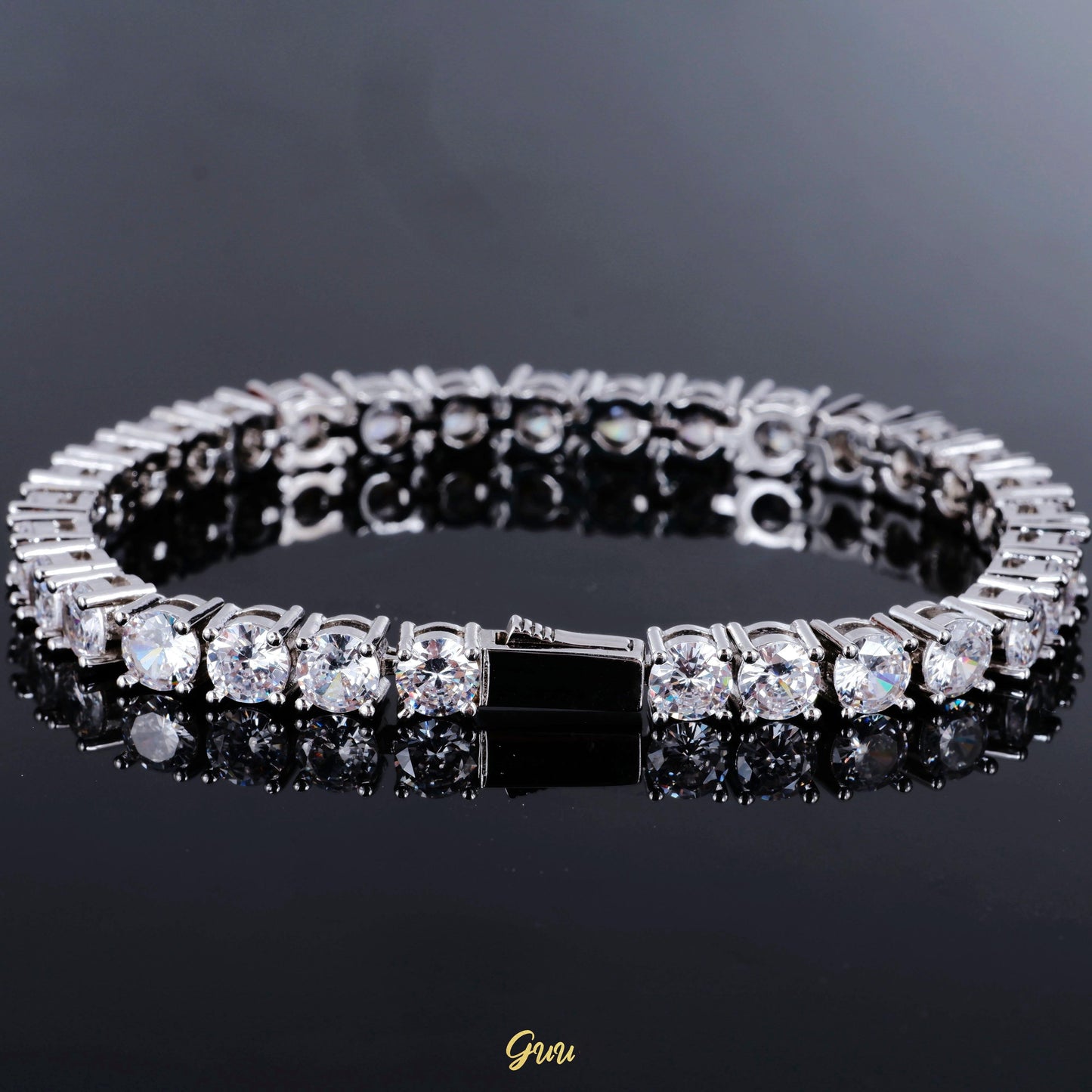 18k Gold-Plated  5mm AAA CZ Hip Hop Tennis Chain # Tennis Bracelet (Reward)