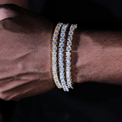 18k Gold-Plated  5mm AAA CZ Hip Hop Tennis Chain # Tennis Bracelet (Reward)