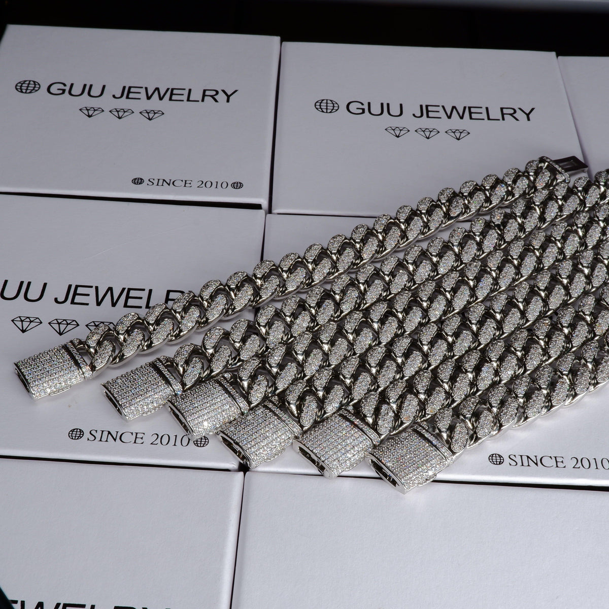 13MM 18K White Gold-Plated Classic Miami Cuban Link Bracelet